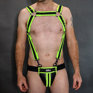 BOLD Harness & Jock Bundle - Neon Green + FREE Socks