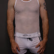Load image into Gallery viewer, White Mens Mesh Singlet