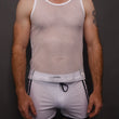 Load image into Gallery viewer, White Mens Mesh Singlet