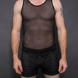 Load image into Gallery viewer, Black Mens Mesh Singlet