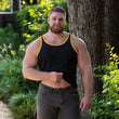 Load image into Gallery viewer, Black Mens Mesh Gym Singlet
