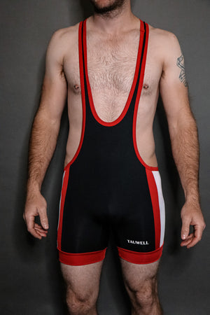 Classic Wrestling Singlet - Black/Red