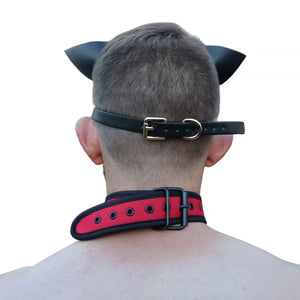 PU Leather Pup Hood - Red
