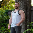 Load image into Gallery viewer, White Mens Mesh Gym Singlet
