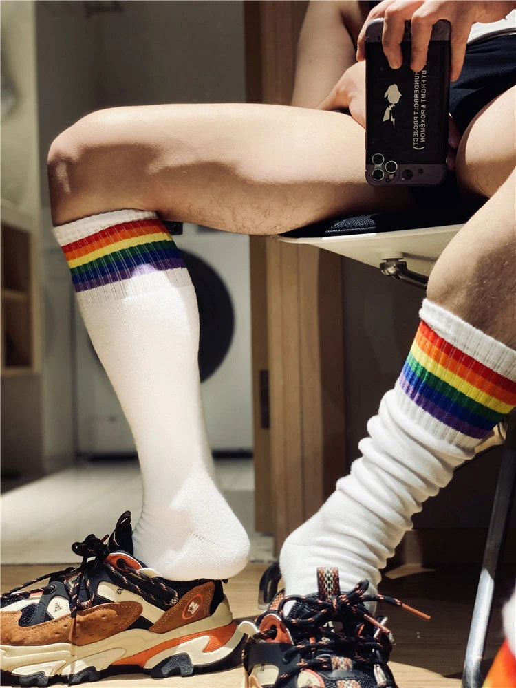 Classic Sock - White - Rainbow