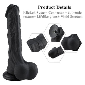 Hismith - 12.4" Silicone Black Super Size Dildo (KlicLok)