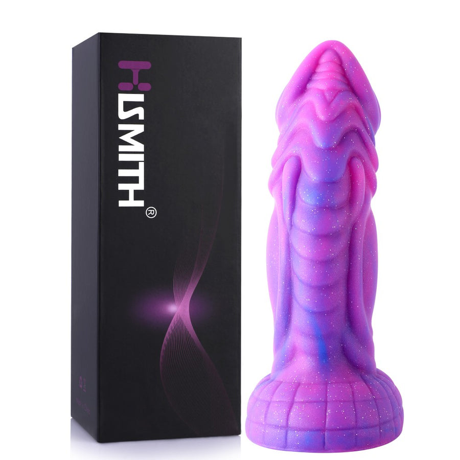 HiSmith - 8" Silicone Pink and Purple Dildo (KlicLoK)