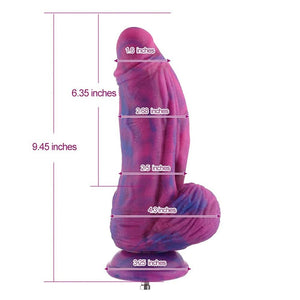 HiSmith - 9.5" Silicone Purple and Blue Monster Dildo (KlicLok)
