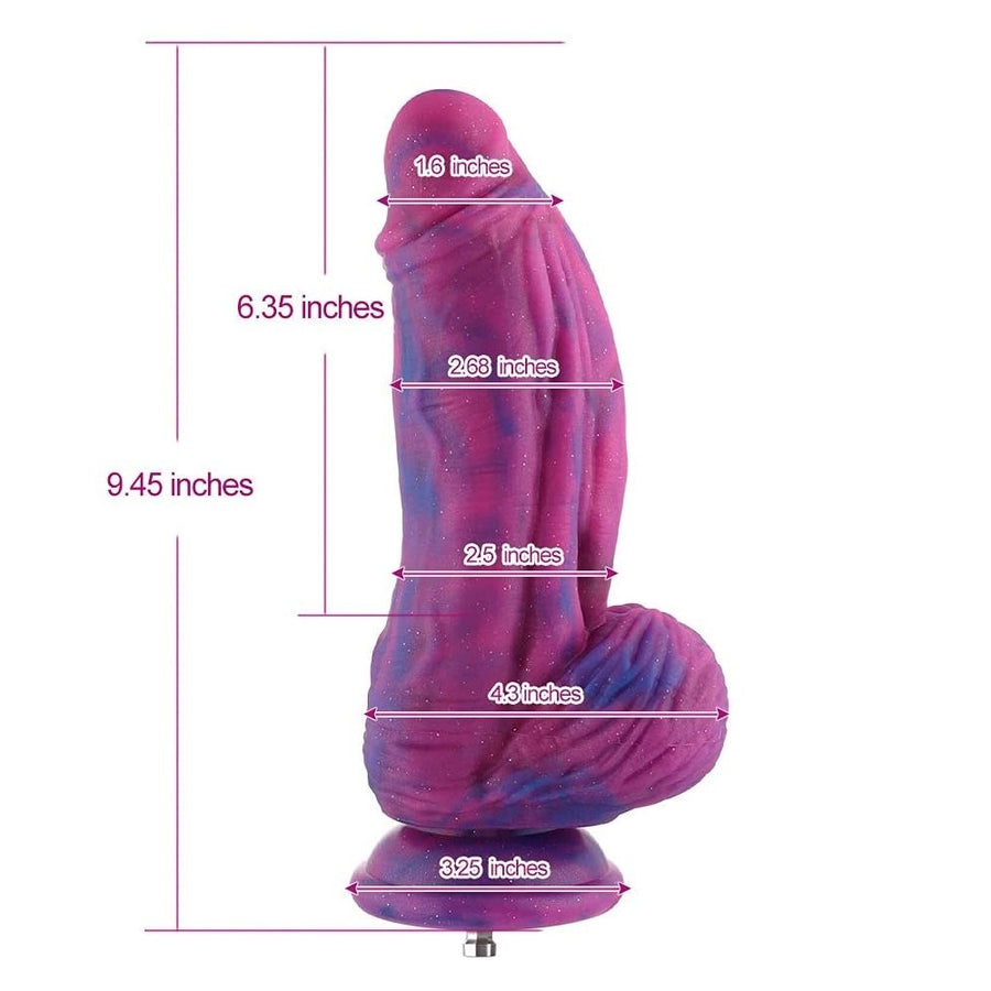 HiSmith - 9.5" Silicone Purple and Blue Monster Dildo (KlicLok)