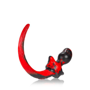 Oxballs Puppy Tail Butt Plug - Red and Black